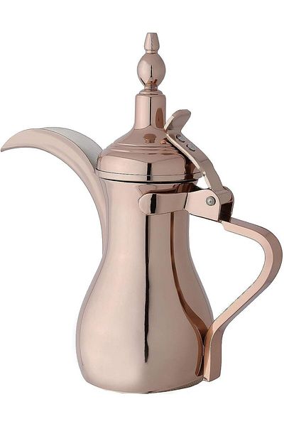 ALSAIF Dallah from Saif, size 10 oz., ideal for preparing and serving Arabic coffee. Gold color.