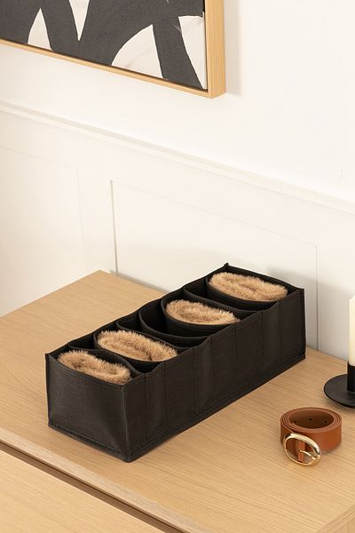 REKHOME 8 отделения, черен шкаф, сгъваем органайзер за дрехи и чорапи, чекмедже, акордеон