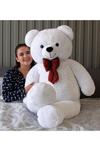 Özgüner Oyuncak Papyonlu Sevimli Büyük Peluş Ayıcık, 130 Cm - % 100 Yerli