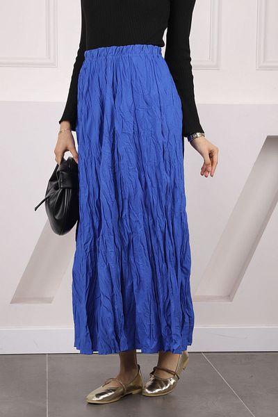 İmajButik Saks Μπλε ελαστική φούστα μέσης