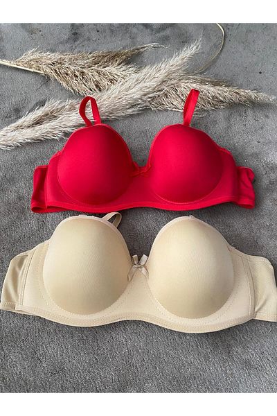 Oyga Women's Unfilled 2'Li Solid Color Bra Underwear