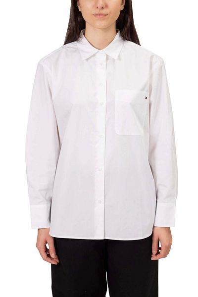 Tommy Hilfiger Ess Poplin Easy Fit Shirt Women's White Shirt - Ww0Ww45612