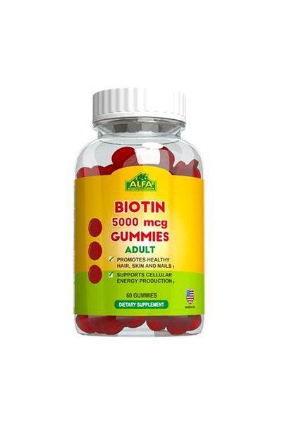 Alfa Vitamins Biotin 5000mcg Gummies 60 Count