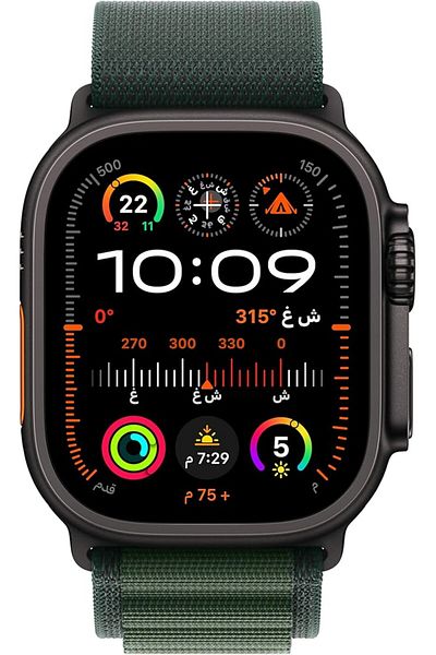 Apple Watch Ultra 2 (2024) GPS + Cellular 49mm Black Titanium Case With Dark Green Alpine Loop