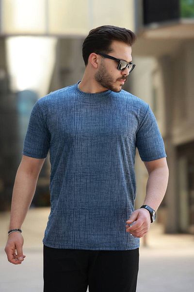 ROBERTO BORNOVA Μπλουζάκι με μοτίβο από ύφασμα Crew Neck (Tshirt)