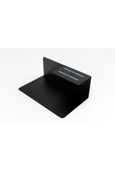 Mova Dizayn Black Metal Wall Shelf - Bedside Shelf, Double Layer Bookshelf, Ornament & Phone Holder