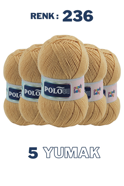 Polosu (5 Adet) Candy Baby %100 Premium Akrilik Bebek Örgü İpliği - 236 - Açı...
