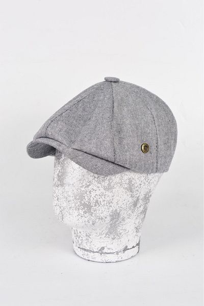 mercantoptan Cotton Fabric Herringbone Summer Model British 8 Piece Cap Hat