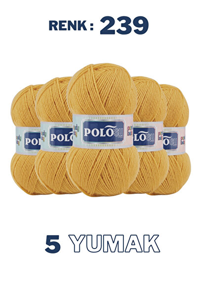 Polosu (5 Adet) Candy Baby %100 Premium Akrilik Bebek Örgü İpliği - 239 - Hardal