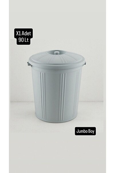 Metler 1 Adet 90 Lt Kapaklı Yuvarlak Plastik Büyük Boy Çöp Kovası Su Et Kovas...