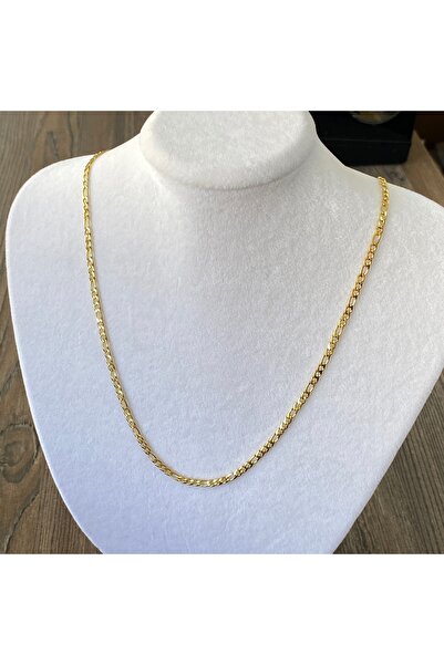 Kyver Figaro Unisex Kolye Pirinç Kolye 4 mm 60+5 cm