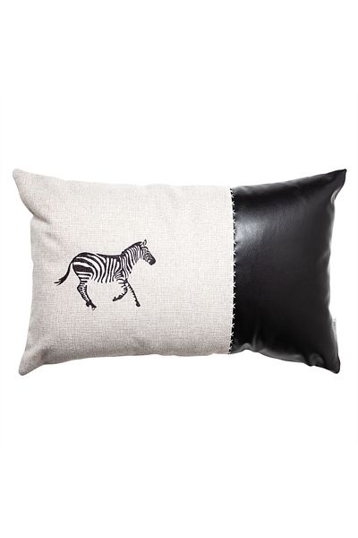 Mudo Home Wild Zebra Gray Throw Pillow 31x50