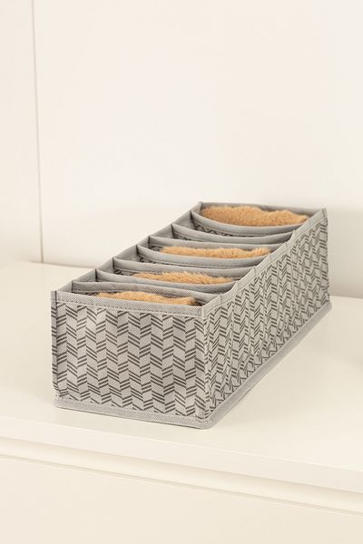 REKHOME 8 Compartment Gray Wardrobe Drawer Accordion Folding Socks Clothing Laundry Organizer Organizer