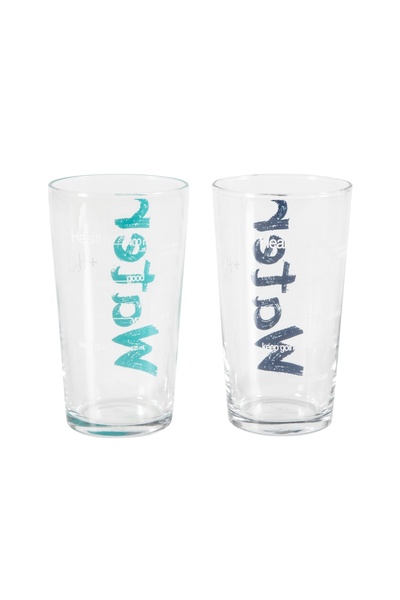 Mudo Home 570 ml Water Glass - Set of 2 Blue and Turquoise