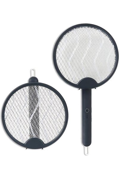 Others Electric Fly Swatter with UV Light, Rechargeable and Foldable, 3-Layer Safety Mesh