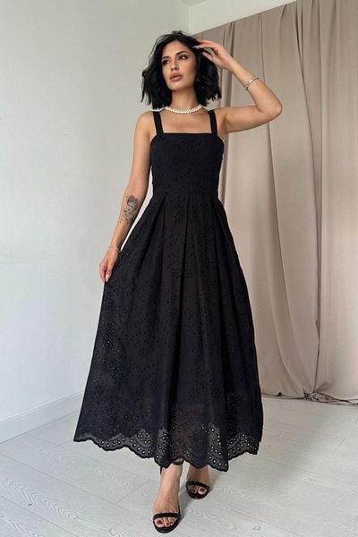 Kokosh moda Rochie broderie cu bretele negre