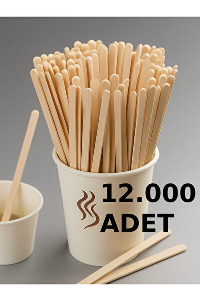 nistabolje 12.000 Adet Çay Kahve Kaşığı Tahta Ahşap Karıştırıcı Kaşık Tek kul...