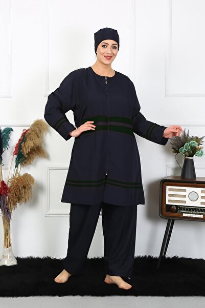 Akbeniz Μαγιό Hijab Plus Size 60-62-64-66 Size Navy Blue 55015