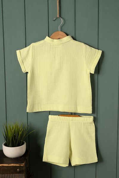 Montisu 100% Cotton Muslin, Baby Boy Set, 2 Piece (T-shirt + Shorts)