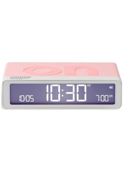 Lexon X Pantone Flip Klasik Şarj Edilebilir Alarm Saat Pembe