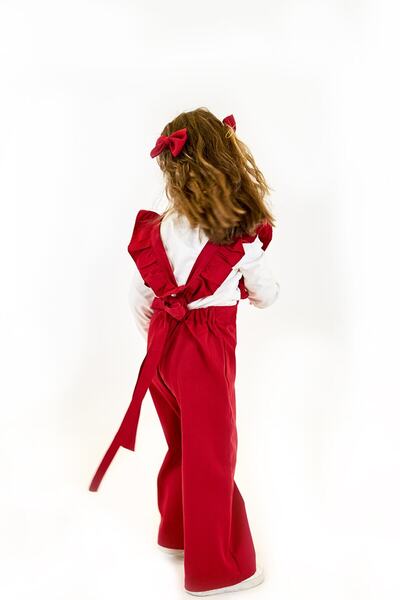 Catz Kids Red Gabardine Doa Jumpsuit + 2 Buckles