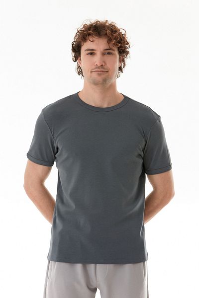 Fulla Moda Μπλουζάκι Basic Crew Neck Ribbed
