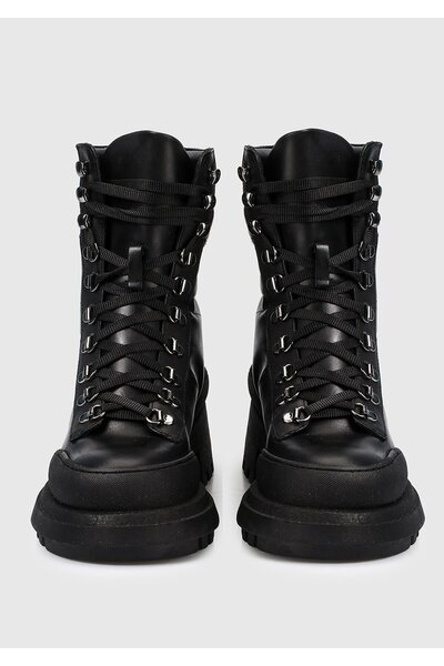 Provoq Dámské armádní boty - černá kůže