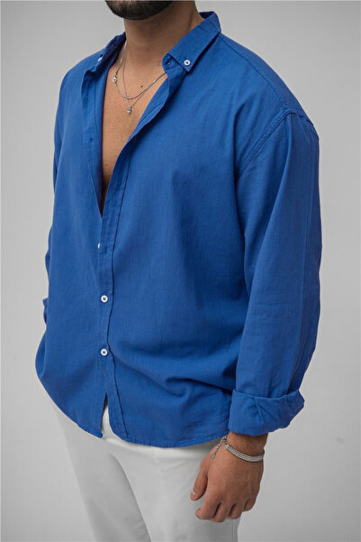 viperkombin Чоловіча сорочка з льону Krinkıl Premium Regular Kalıp