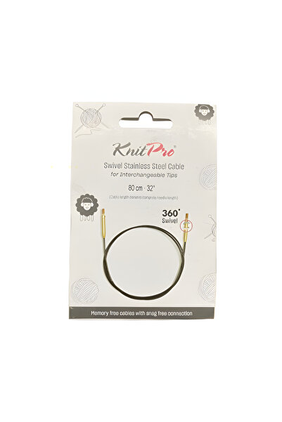 KnitPro كابلات خط الصيد الدوارة من الفولاذ المقاوم للصدأ 360 °   الذهب الأسود...