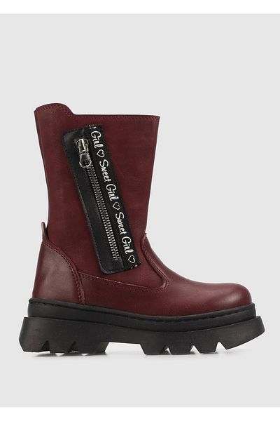 Kiddo Claret Red Boots for Girls