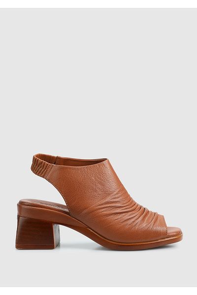 Provoq Tan Leather Women's Flat Sandals