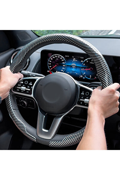 Choice12 Round Silver Steering Size 36-38cm Universal Non-slip D-shaped Round...