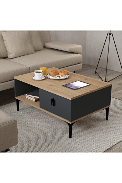 Evmo Home 2003 Sare Orta Sehpa Sepet - Antrasit