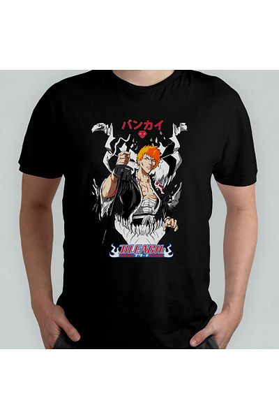 Pixxa Bleach Anime Manga Unisex 100% βαμβακερό μπλουζάκι με λαιμόκοψη μοντέλο 10