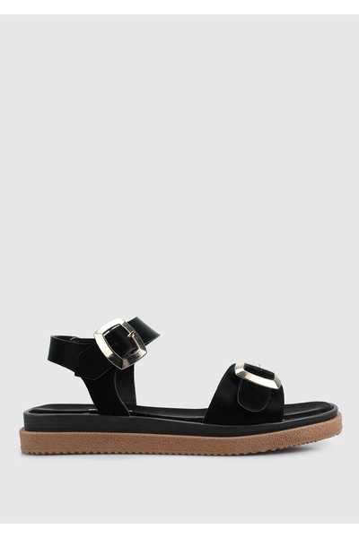 Provoq Чорні жіночі босоніжки на плоскому ходу