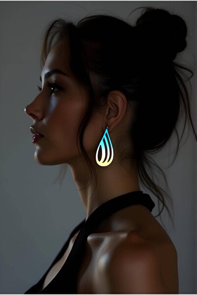 Angels Passion Rainbow Reflective Drop Earrings, Stylish Laser Cut Earrings - Apbj027