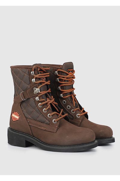 Harley Davidson New Worker Σκούρο Καφέ Γυναικείες Μπότες Nubuck 025g100078