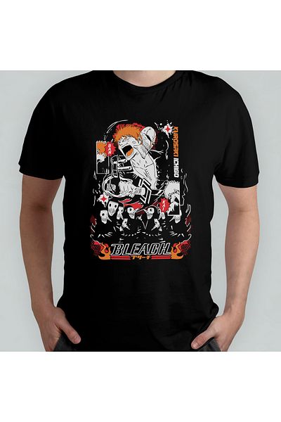 Pixxa Bleach Anime Manga Unisex 100% βαμβακερό μπλουζάκι με λαιμόκοψη μοντέλο 11