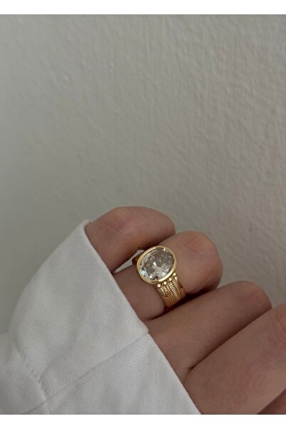 KİLİGİSTANBUL Gevo Kadın Gold Renk Yüzük (BEDENİ AYARLANABİLİR)