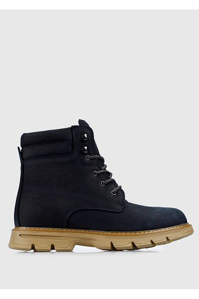 Bulldozer Men's Boots - Navy Blue Leather