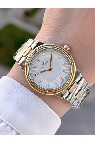 FERRO Women's Wristwatch - Steel Band, Italian Design, 3 Atm, 2 Years Warranty