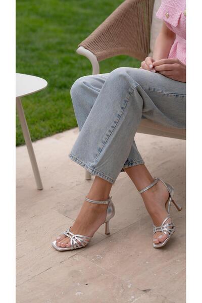 ECENİN BUTİĞİ Donk Lame Hakiki Deri Topuklu Ayakkabı