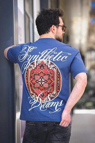 Oksit Ανδρικό μπλουζάκι Comfort με έθνικ μοτίβο με λογότυπο πίσω και μπροστά