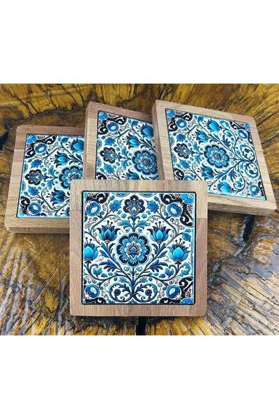 Çini Evi New Business Gift Wooden Coaster Set