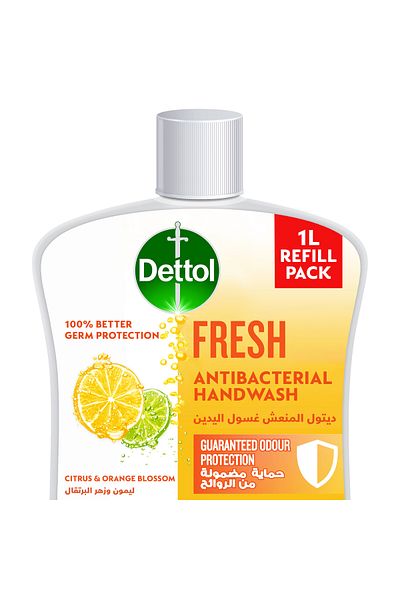 Dettol Fresh Liquid Handwash Refill, Citrus & Orange Blossom Scent, 1L