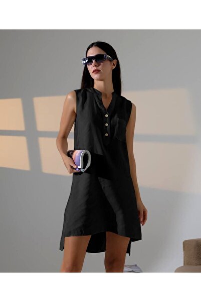 My Jest Fashion Gömlek Elbise-S - MAVİ