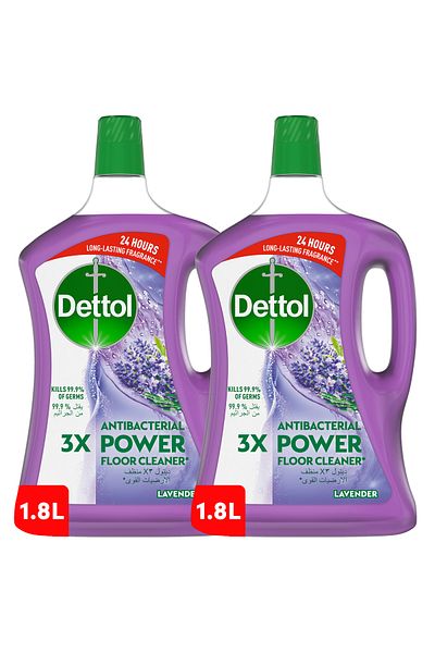 Dettol Power Floor Cleaner, Lavender Scent, 1.8L x 2