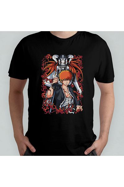 Pixxa Bleach Anime Manga Unisex 100% βαμβακερό μπλουζάκι με λαιμόκοψη μοντέλο 6