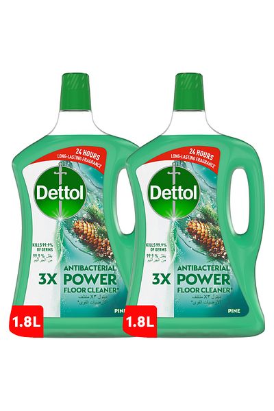 Dettol Power Floor Cleaner, Pine Scent, 1.8L x 2