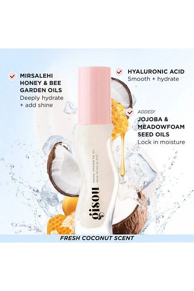 gisou Honey Enriched Lip Gloss & Moisturizer - Coconut Frost 8ml